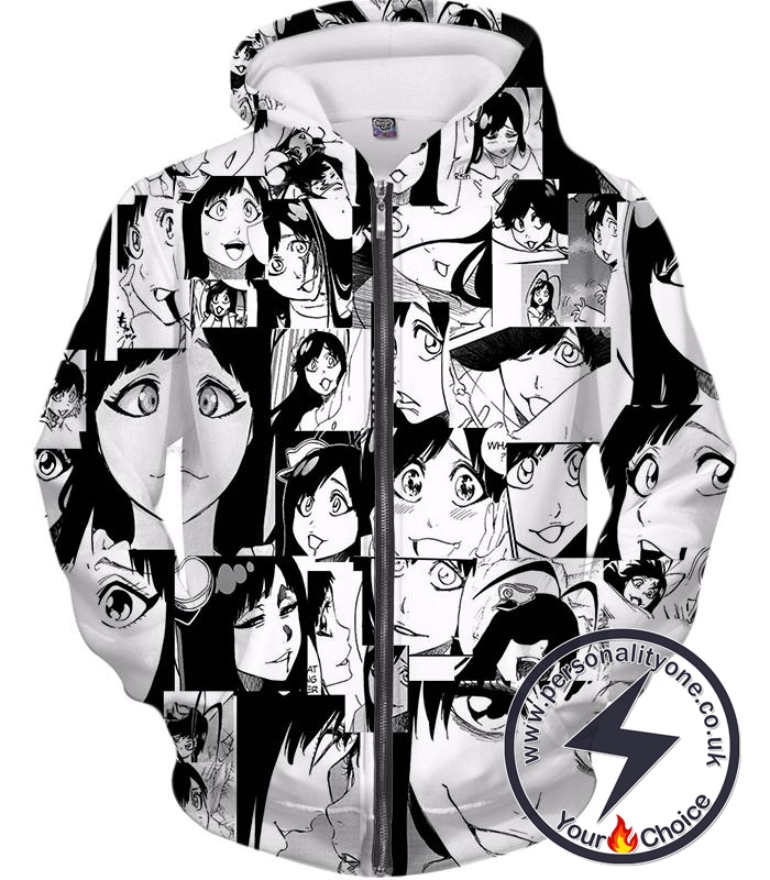 Ahegao Zip Up Hoodie Stern Ritter Z The Zombie Giselle Gewelle